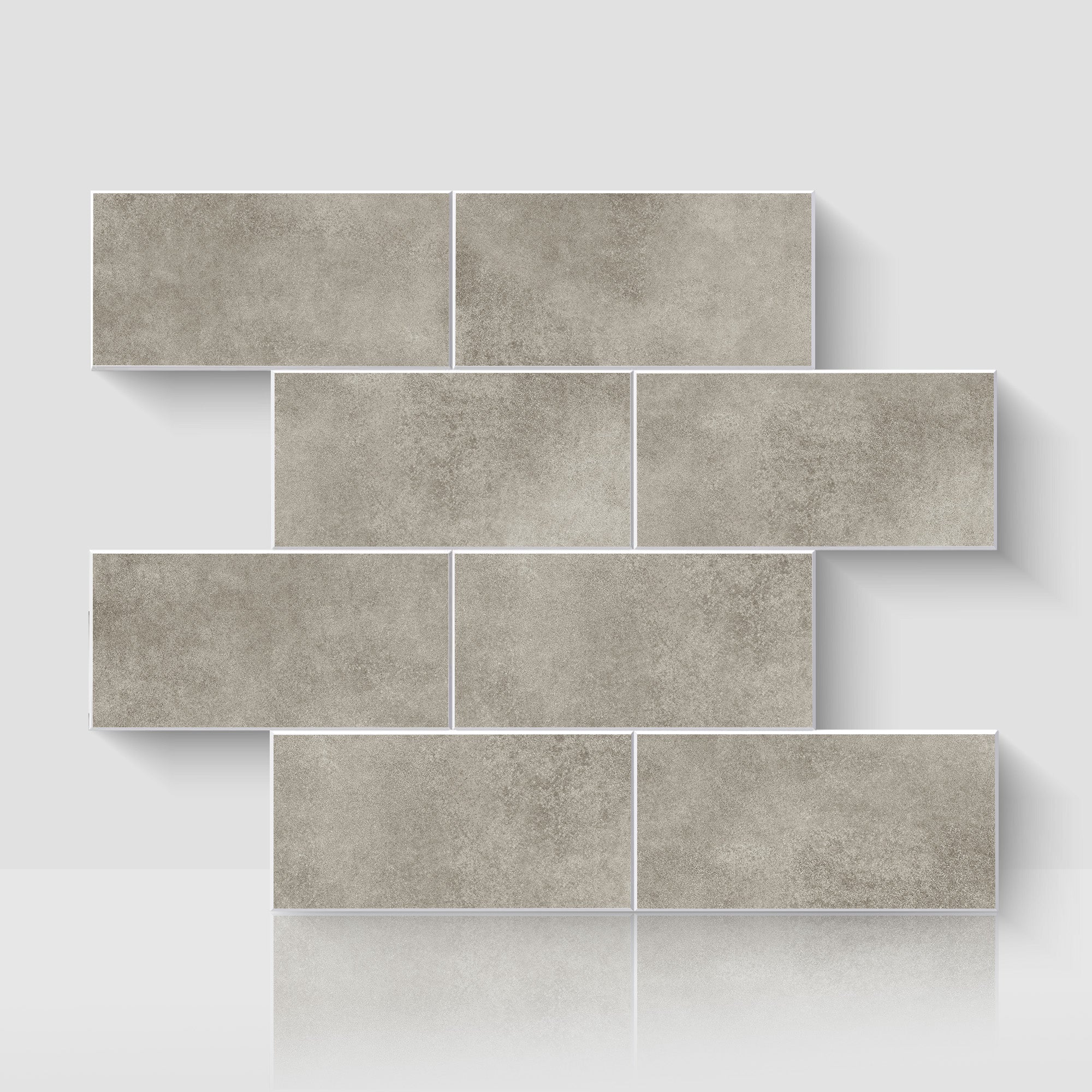 12" x 12" Subway Matte Soft Greige Peel and Stick Backsplash Tile
