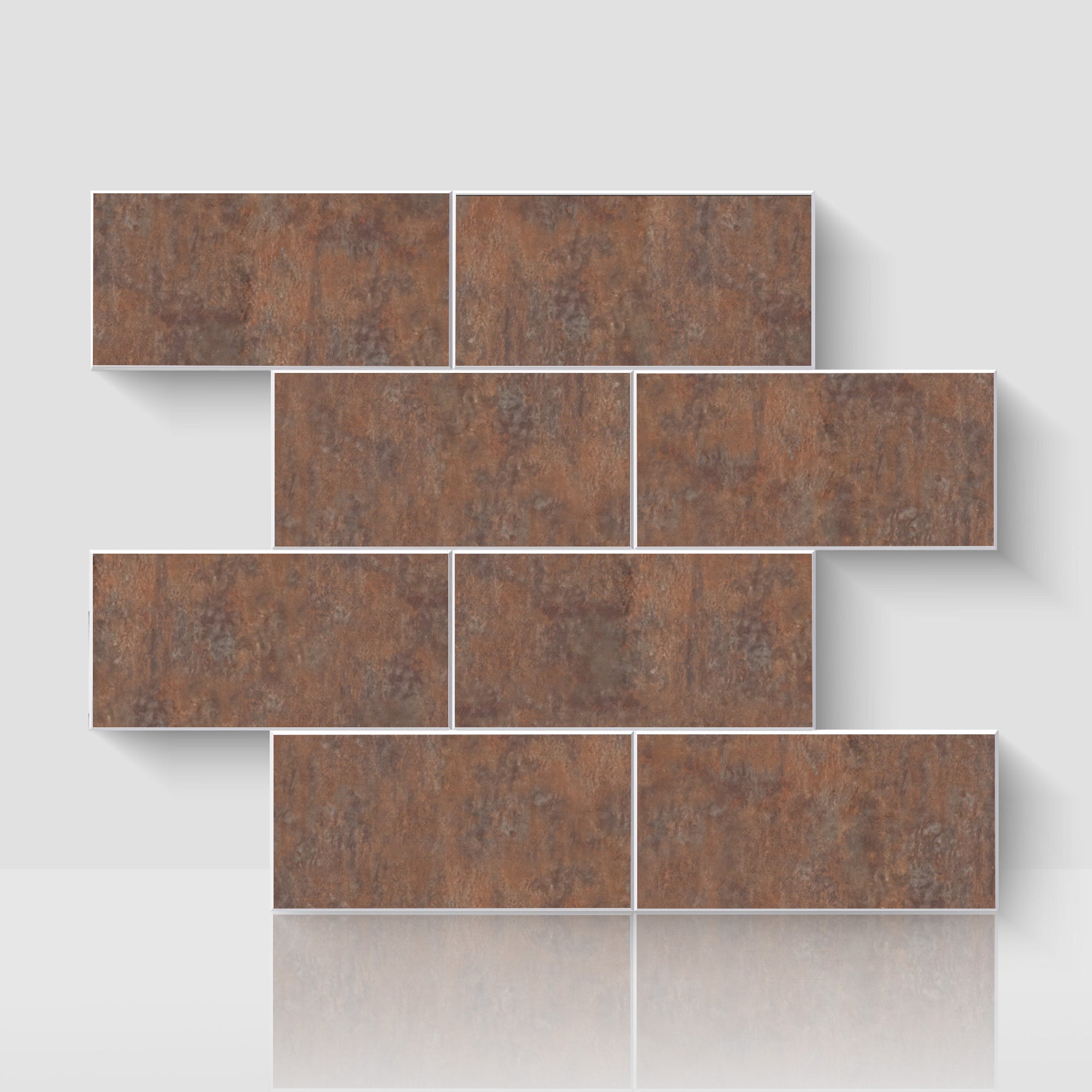 12" x 12" Subway Matte Magma Stone Peel and Stick Backsplash Tile