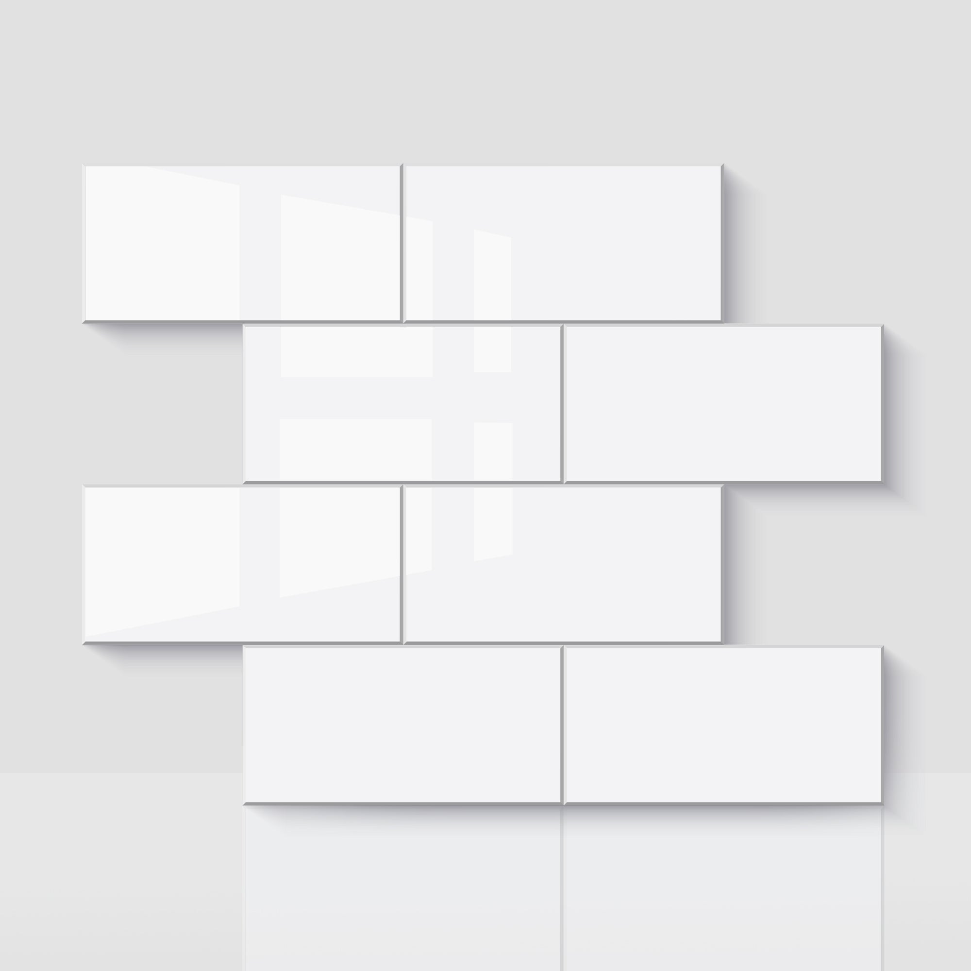 12" x 12" Subway Glossy Pure White Peel and Stick Backsplash Tile