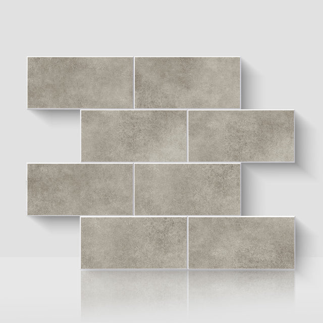12" x 12" Subway Matte Soft Greige Peel and Stick Backsplash Tile
