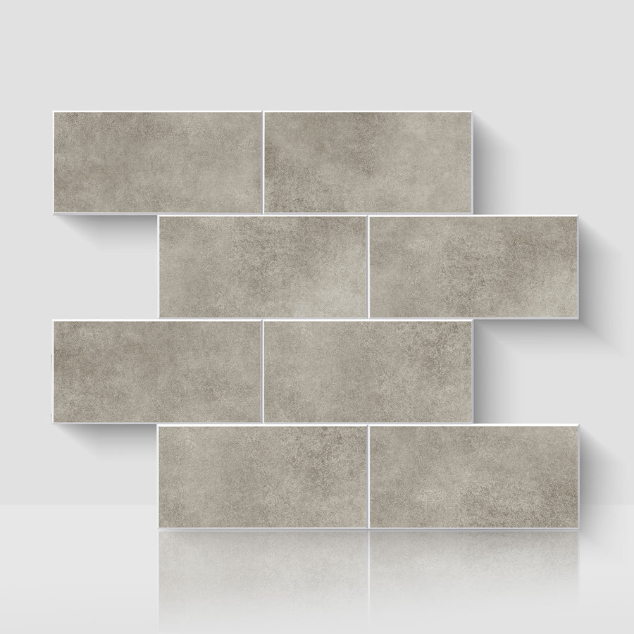 12" x 12" Subway Matte Soft Greige Peel and Stick Backsplash Tile