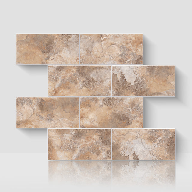 12" x 12" Subway Matte Gobi Sandstone Peel and Stick Backsplash Tile