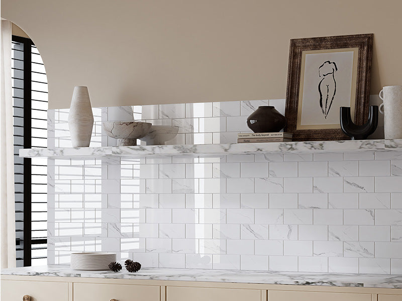 Peel and stick backsplash tile kitchen inspiration