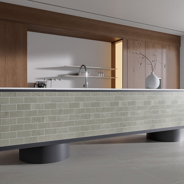 12" x 12" Subway Matte Soft Greige Peel and Stick Backsplash Tile