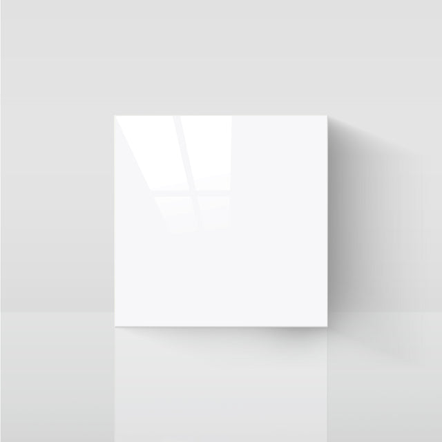 6" x 6" Square Glossy Pure White Peel and Stick Backsplash Tile