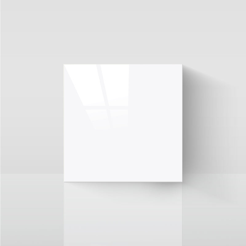 6" x 6" Square Glossy Pure White Peel and Stick Backsplash Tile