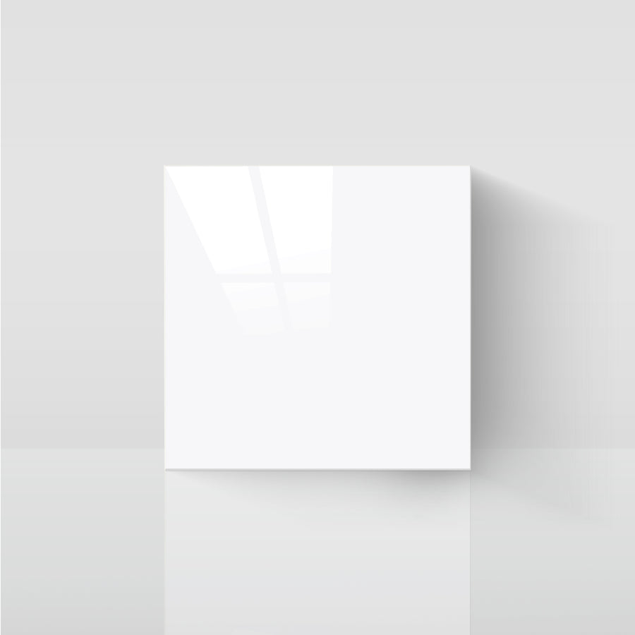 6" x 6" Square Glossy Pure White Peel and Stick Backsplash Tile