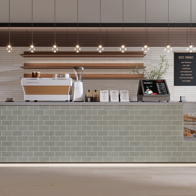 12" x 12" Subway Matte Soft Greige Peel and Stick Backsplash Tile