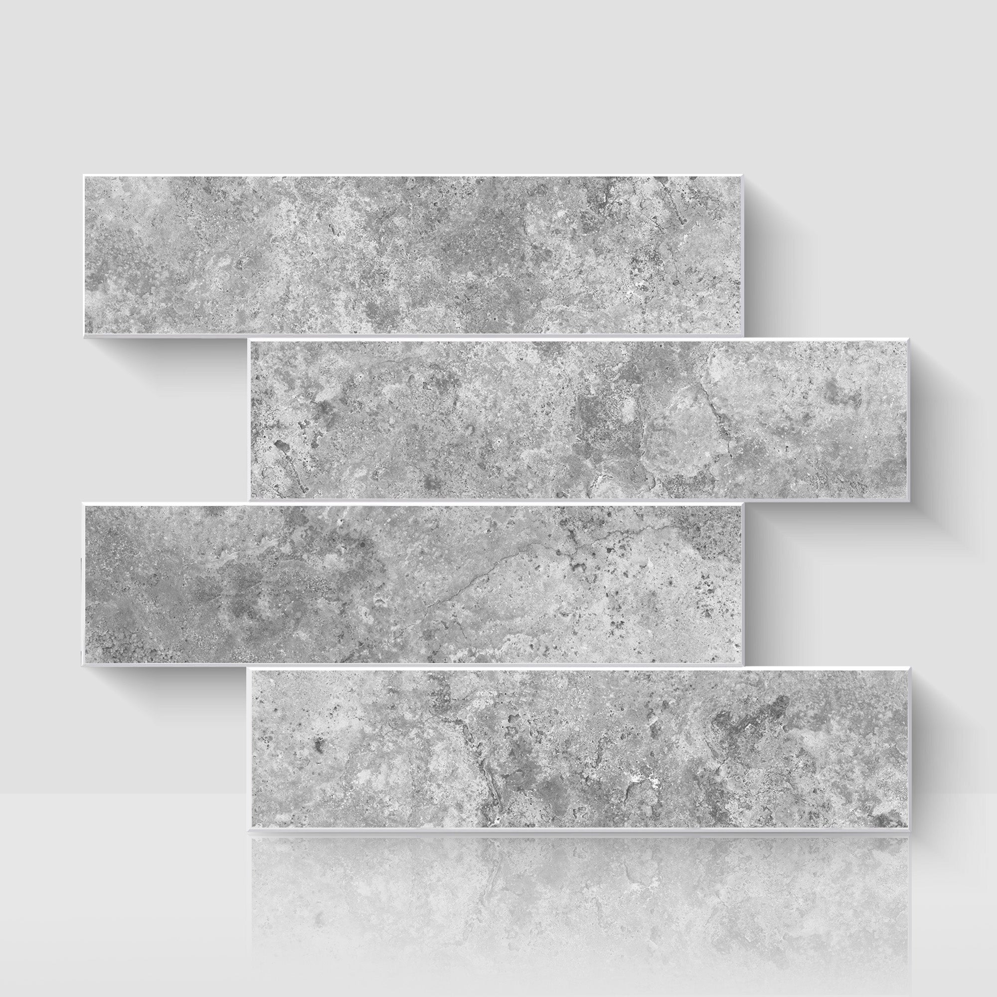 12" x 12" Subway Matte Urban Concrete Peel and Stick Backsplash Tile