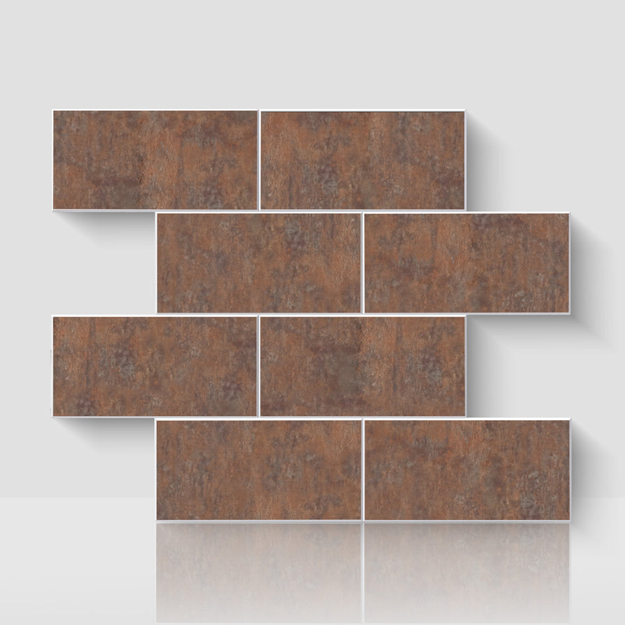 12" x 12" Subway Matte Magma Stone Peel and Stick Backsplash Tile