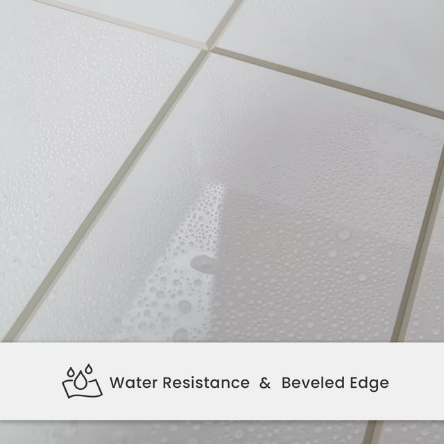 6" x 3" Rectangle Glossy Pure White Peel and Stick Backsplash Tile
